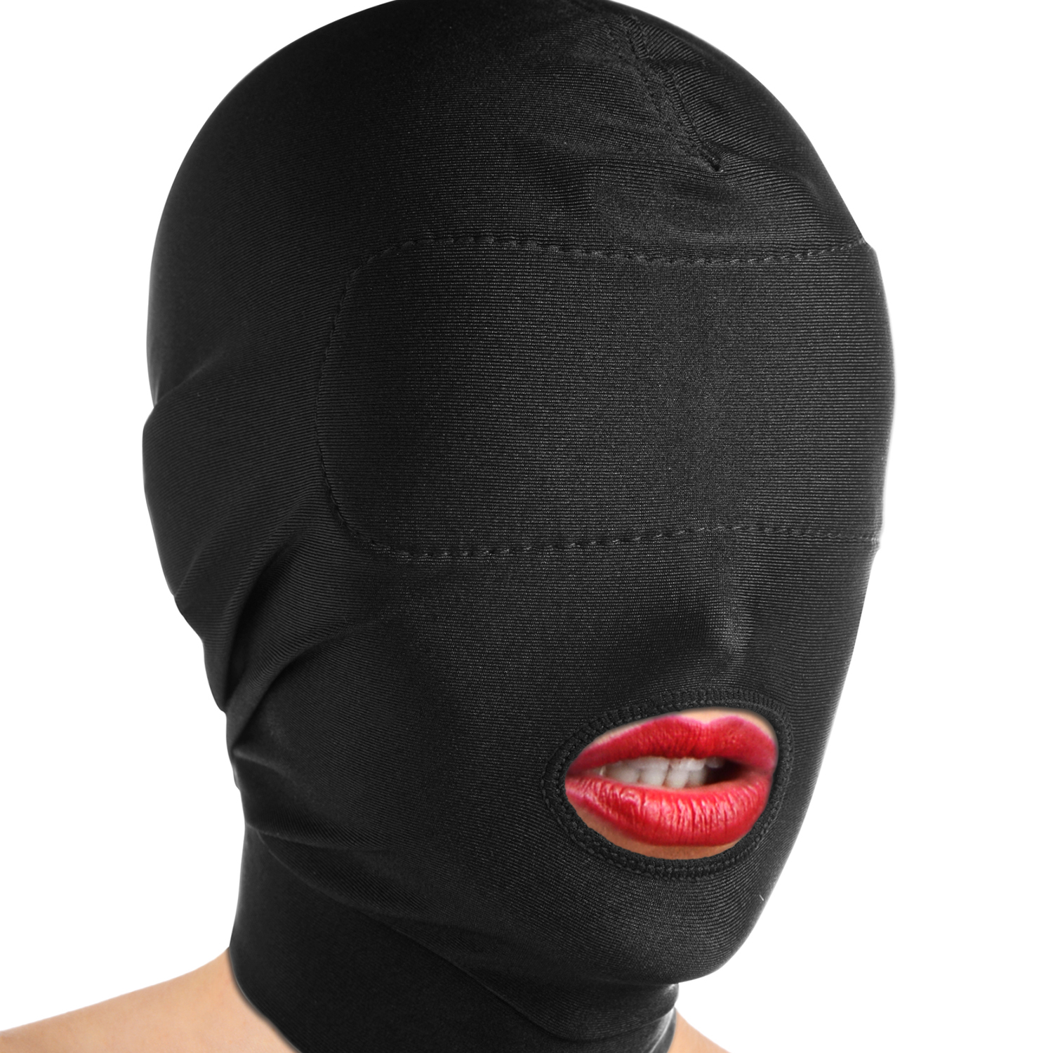 Master Series Disguise Masque avec une ouverture pour la bouche et un bandeau - Noir - One Size