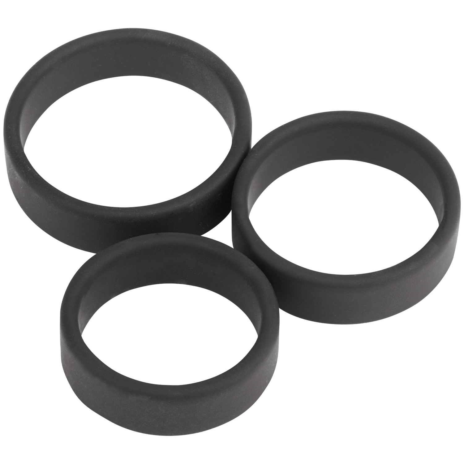 Sinful Ensemble de 3 anneaux masculins en silicone de qualité supérieure - Noir