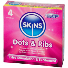 Skins Dots & Ribs Boîte de 4 Préservatifs  1
