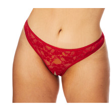 NORTIE Siv String Ouvert Dentelle Rouge Grande Taille