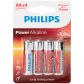 Philips Lot de 4 Piles Alcalines AA LR06  1